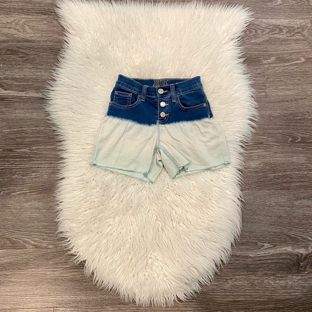 Justice ombré girls button down 5 pocket shorts
